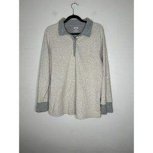 Duluth Trading Co Shirt Womens tan/grey Long Sleeve Outdoors Polo Size 2XL